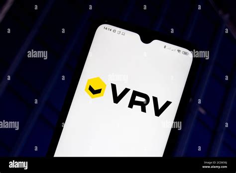 In This Photo Illustration The Vrv Logo Seen Displayed On A Smartphone