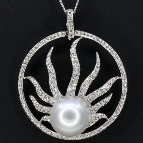 18ct White Gold White South Sea Pearl And Diamond Enhancer Pendant