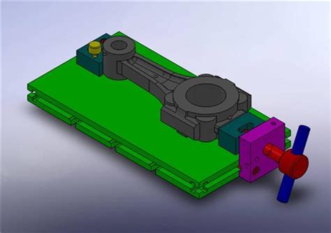 毕业设计 连杆零件加工工艺及拼装夹具设计3d模型下载三维模型solidworks、autocad模型 制造云 产品模型