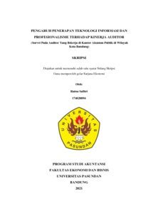 PENGARUH PENERAPAN TEKNOLOGI INFORMASI DAN PROFESIONALISME TERHADAP