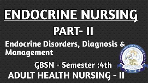 Endocrine Nursing In Urdu Part Endocrine Disorders Adult Health