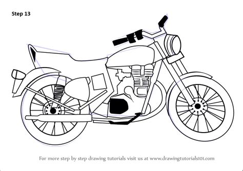 Learn How to Draw a Motorcycle (Two Wheelers) Step by Step : Drawing ...