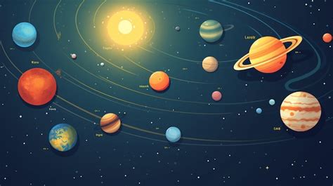 Un Planeta Con Todos Los Planetas En L Vector Premium