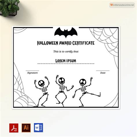 20 Best Halloween Award Certificate Templates Word Pdf