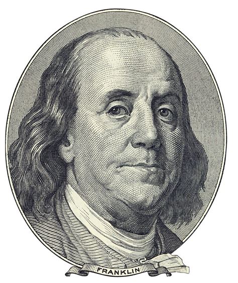 Portrait of Benjamin Franklin Stock Photo - Image of statesman, cutout