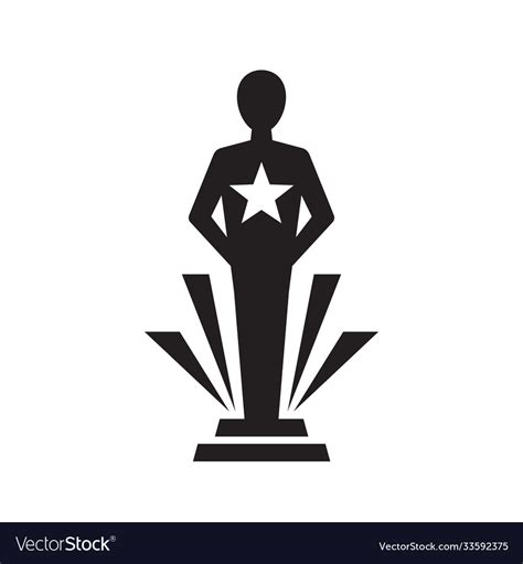 Award Winner Cup Black Icon On White Background Vector Image