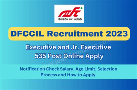 DFCCIL Recruitment 2023 Online Apply 535 Post Notification Check Salary