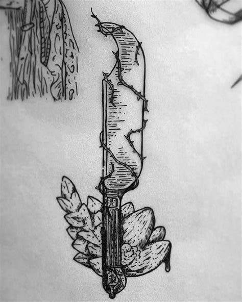 #knife #tattoo #tattooflash #blackwork #hand #freehand #ink #drawing # ...