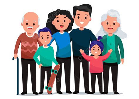 Gran Familia Con Tres Generaciones Png Dibujos Padre Madre Hija Png