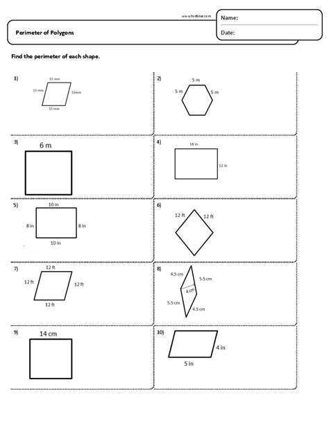 Area And Perimeter Of Polygons Worksheet Pdf