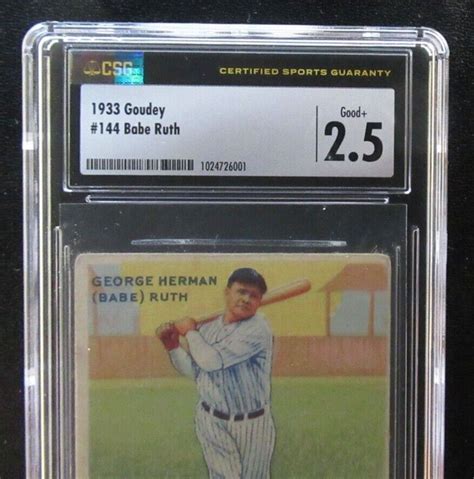 1933 Goudey Babe Ruth 144 CSG 2 5 GD Authentic Rare Big League