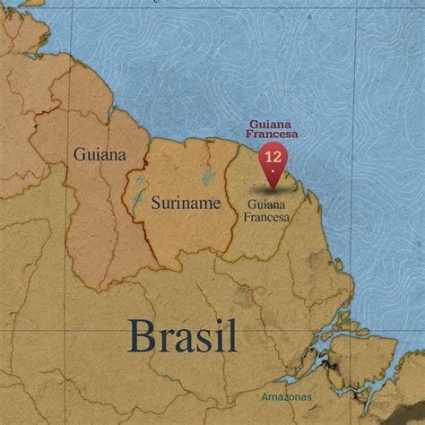 Mapa da área de Guiana Francesa