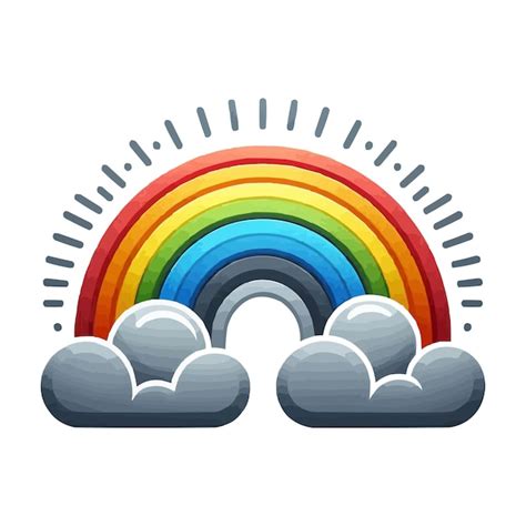 Colorful Rainbow Symbol With Gray Clouds Vector Premium Ai Generated