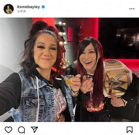 Wwe女子王者のイヨ・スカイとの2ショット！ベイリーの公式インスタグラム（＠itsmebayley）から。 ― スポニチ Sponichi Annex 格闘技