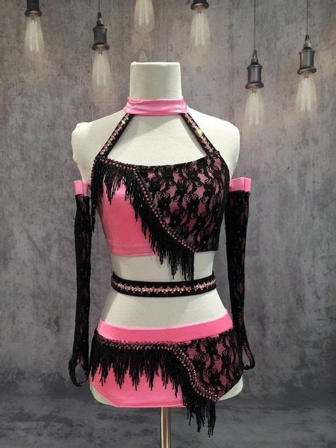 Custom Black And Pink Jazz Solo Dance Competition Costume Adult Extra