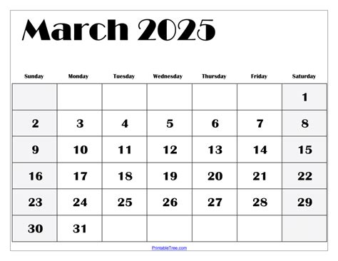 March 2025 Blank Calendar Pages Template - Frank Beverlee