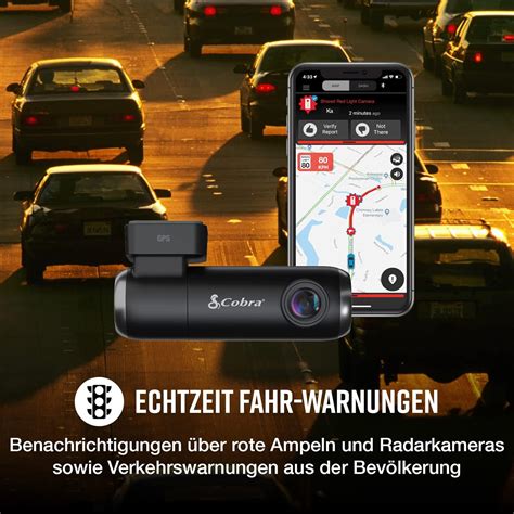 Cobra Smart Dash Cam SC 100 Resolución Full HD 1080P WiFi y GPS