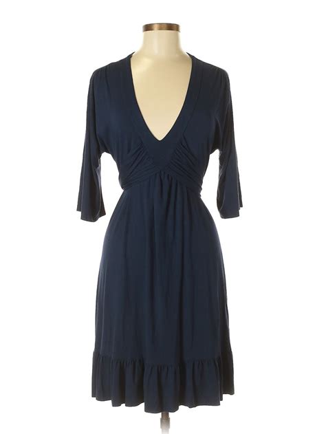 Velvet Solid Navy Blue Casual Dress Size S 96 Off Casual Dress