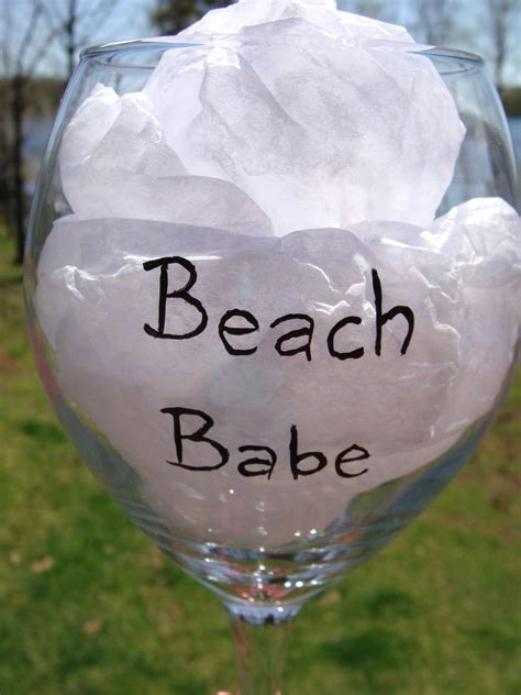Beach Babe Pink Bikini Polka Dots D Boobs Hand Painted Wine Glass