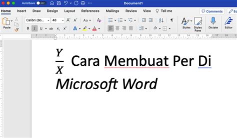 Cara Termudah Membuat Per Di Word Tanda Bagi Atau Pecahan