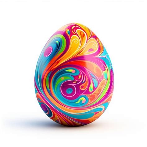 Premium Photo Colorful Painted Easter Egg With Isolated White Background