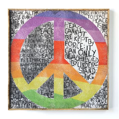 Peace Sign Art Large Wall Decor Hippie Art Peace Symbol Peace Etsy