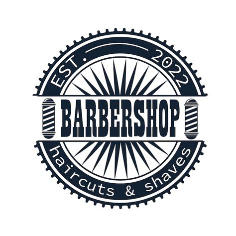 Création De Logo Barbershop Avec Ornements Vintage Et Illustration De