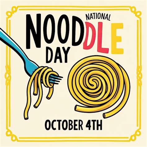 National Noodle Day Banner Background October Poster Template Design