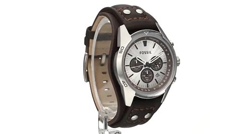 Fossil CH2565 Cuff Chronograph Leather Watch SKU 7569475 YouTube