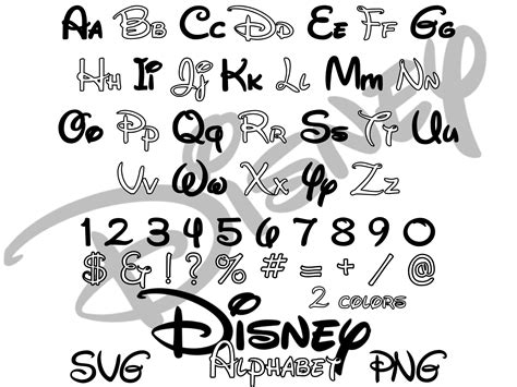 Disney Original Alphabet Font Svg Png Waltograph Alphabet Etsy Uk