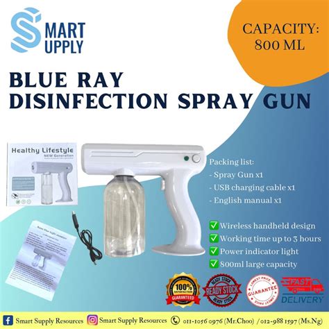 READY STOCK NANO BLUE LIGHT ATOMIZER SANITIZER SPRAY GUN 800ML