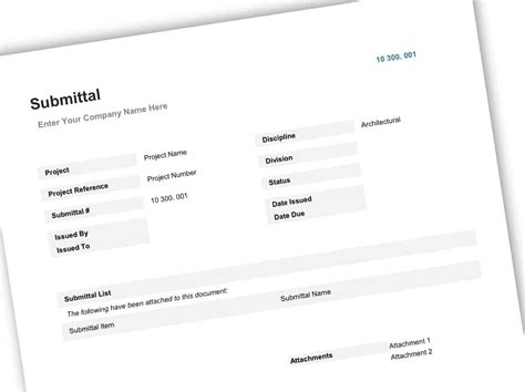 Submittal Form Template Construction Files