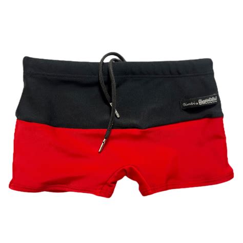 Kit Tal Pai Tal Filho Sunga Boxer Luxo Preto E Vermelho