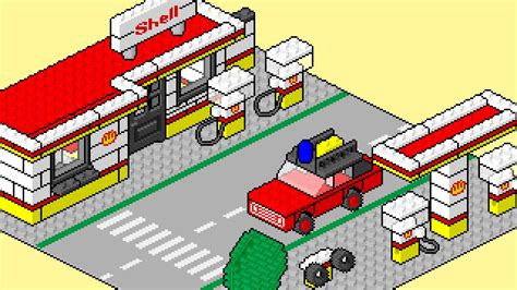 Lego Instructions Pixel Art Movie Shell Station Youtube