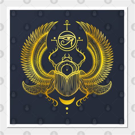 Gold Sacred Scarab Egyptian Beetle Wall And Art Print Scarab Artofit