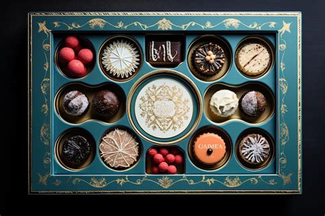 Premium AI Image Delicious Assortment Of Chocolates In A Tray Easily