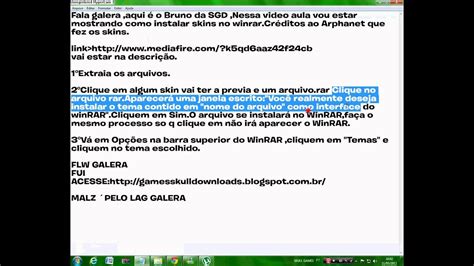 Como Adicionar Skinstemas No Winrar Youtube