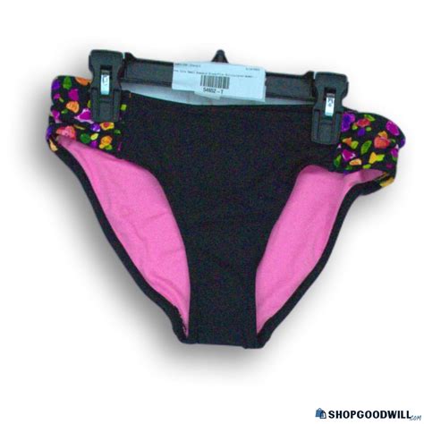 Nwt Women S Anne Cole Rosebud Black Pink Multicolor Bikini Bottom Size