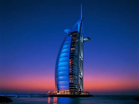 Burj Al Arab Hotel In Dubai At Night Hd Wallpaper Peakpx