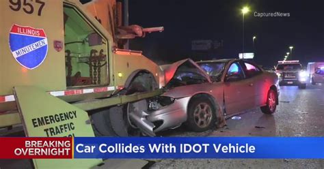 Vehicle Crashes Into Idot Truck On Stevenson Expressway Cbs Chicago