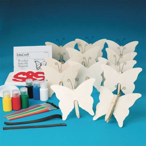 Buy Butterfly Clothespin Magnets Craft Kit Pack Of 12 At S S Worldwide