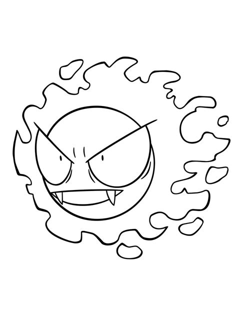 Gastly Coloring Pages - Free Pokemon Coloring Pages Printables