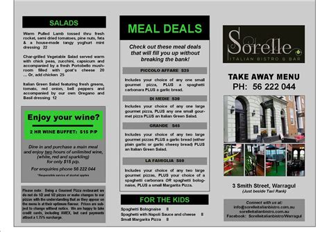 Sorelle Menu, Menu for Sorelle, Warragul, Warragul - Urbanspoon/Zomato