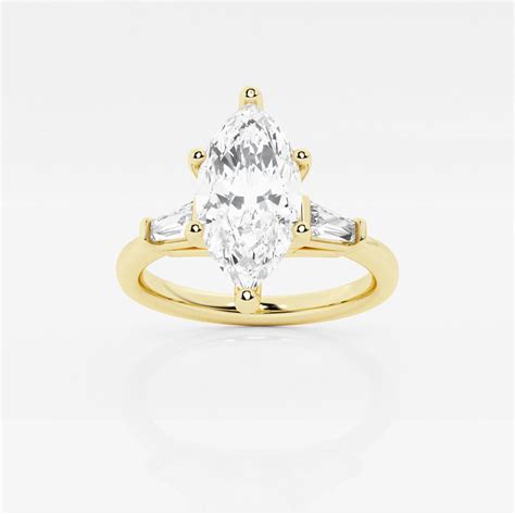 Ctw Marquise Lab Grown Diamond Engagement Ring With Tapered