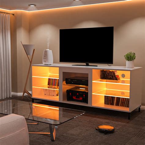 Kudosale Tv Stand For Tvs Up To Wlights Modern Led India Ubuy