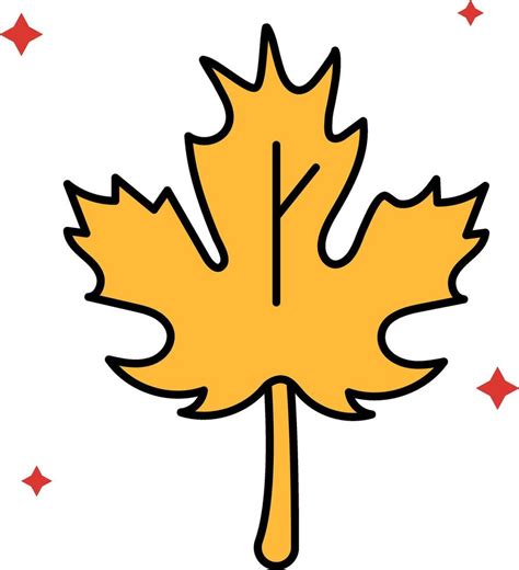 Yellow Maple Leaf Icon In Flat Style. 24557148 Vector Art at Vecteezy