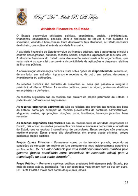 atividade financeira  estado provas direito docsity