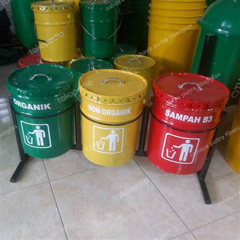 Jual Tempat Sampah 3 Pilah Kapasitas 20 Litter Ember Palken Bekas