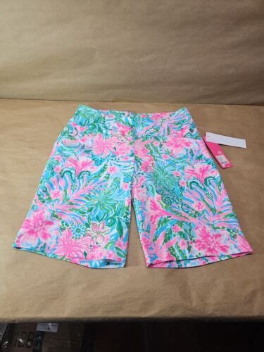 Lilly Pulitzer Luxletic Reid Short Upf Golf Nwt Amalfi Blue Pink Ebay