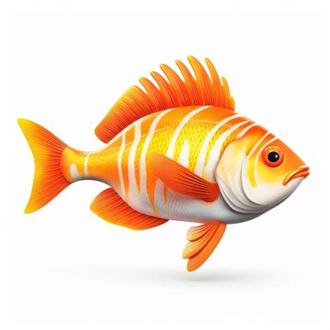 Premium Photo Hyperrealistic Orange Striped Fish Illustration On